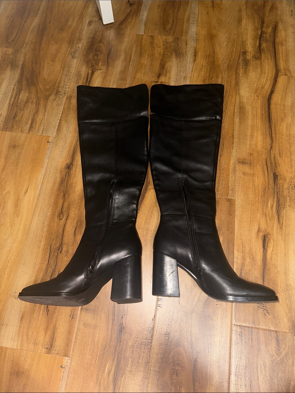 Classic Women's Black Knee-High Leather Boots